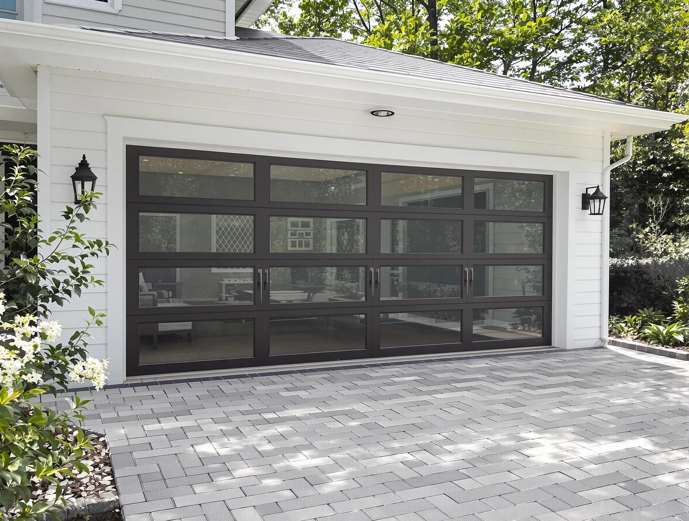 Fair Lawn Garage Door Repair design specialist presenting custom garage door options to Fair Lawn homeowner