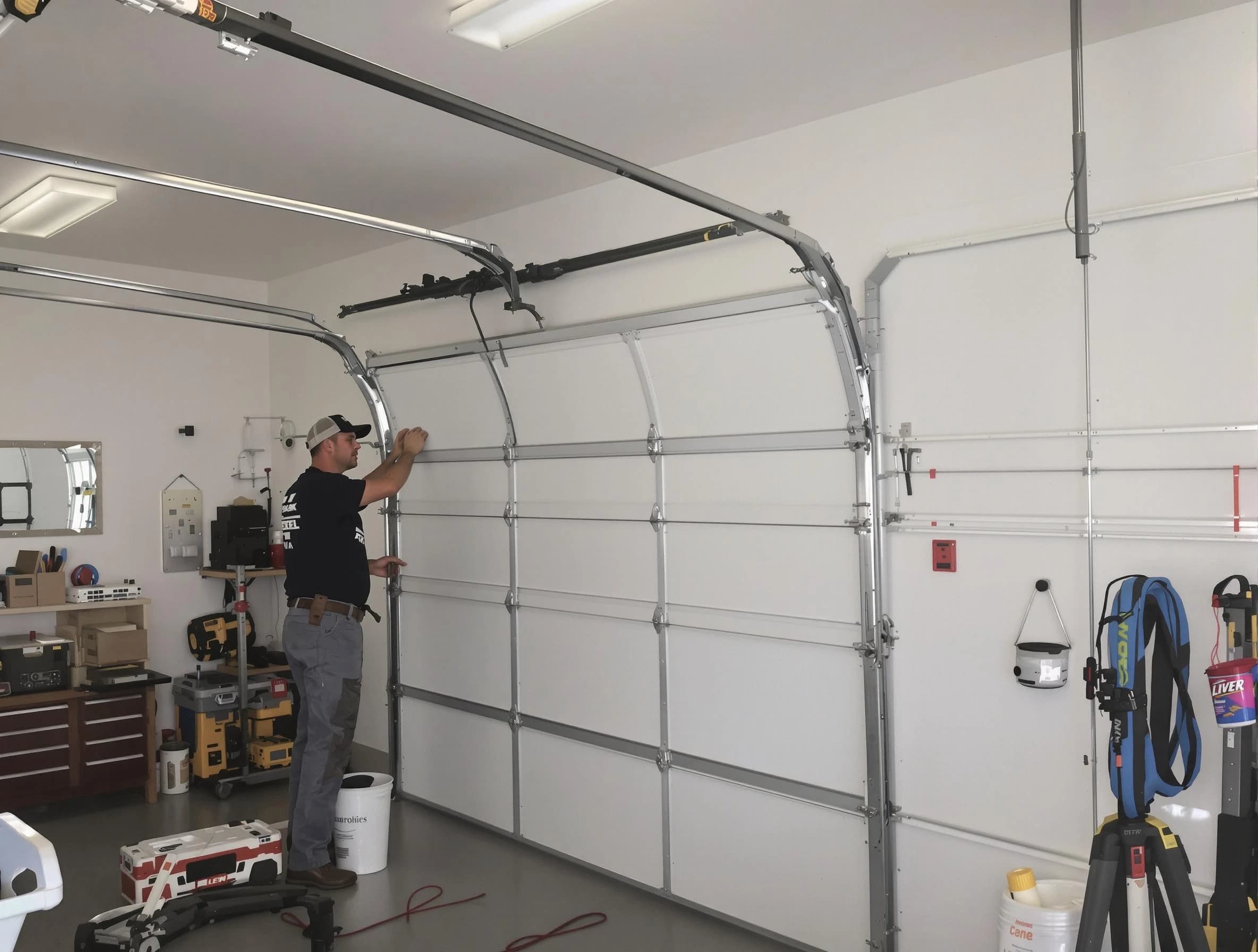 Fair Lawn Garage Door Repair team installing new garage door in Fair Lawn