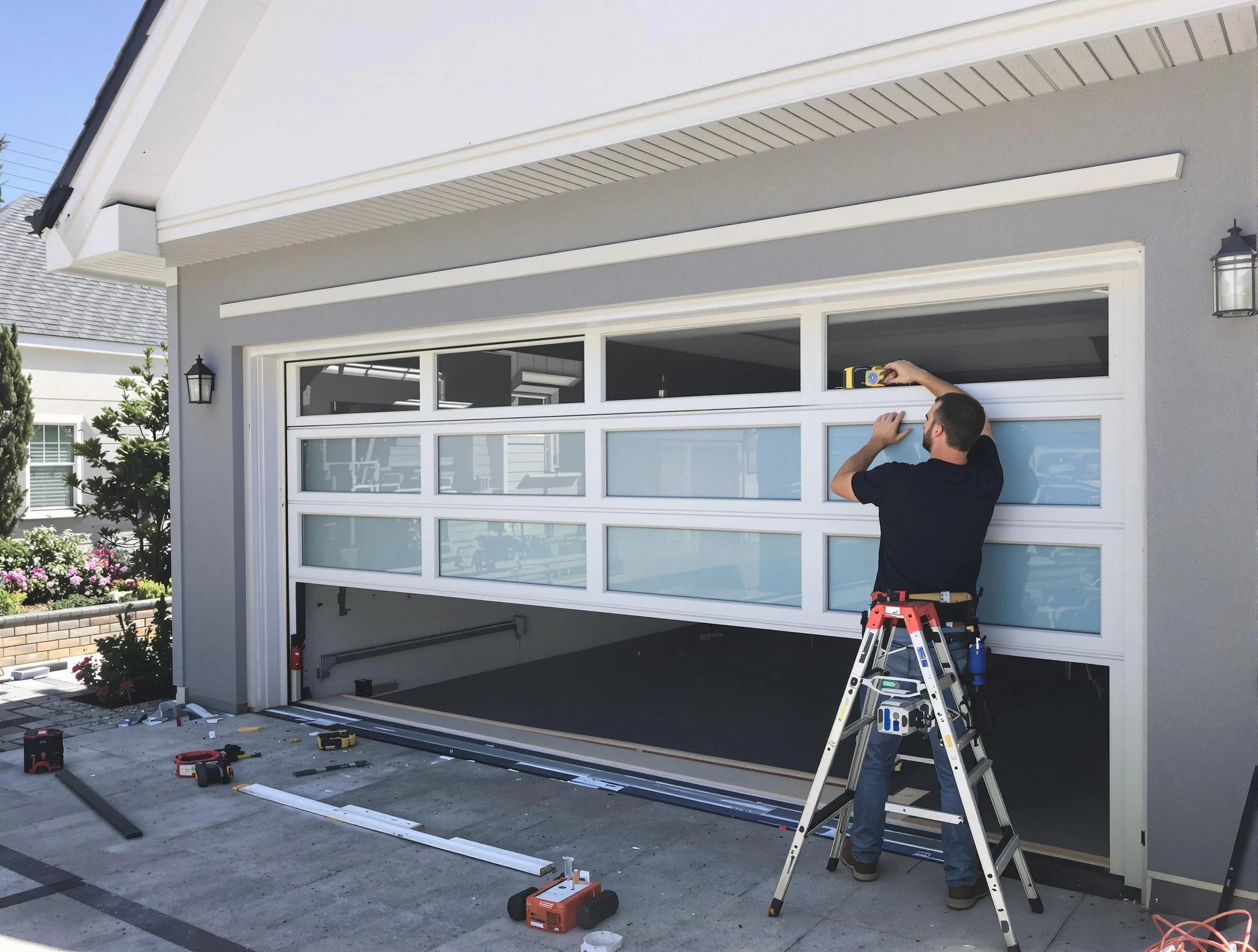 Fair Lawn Garage Door Repair team performing garage door replacement in Fair Lawn