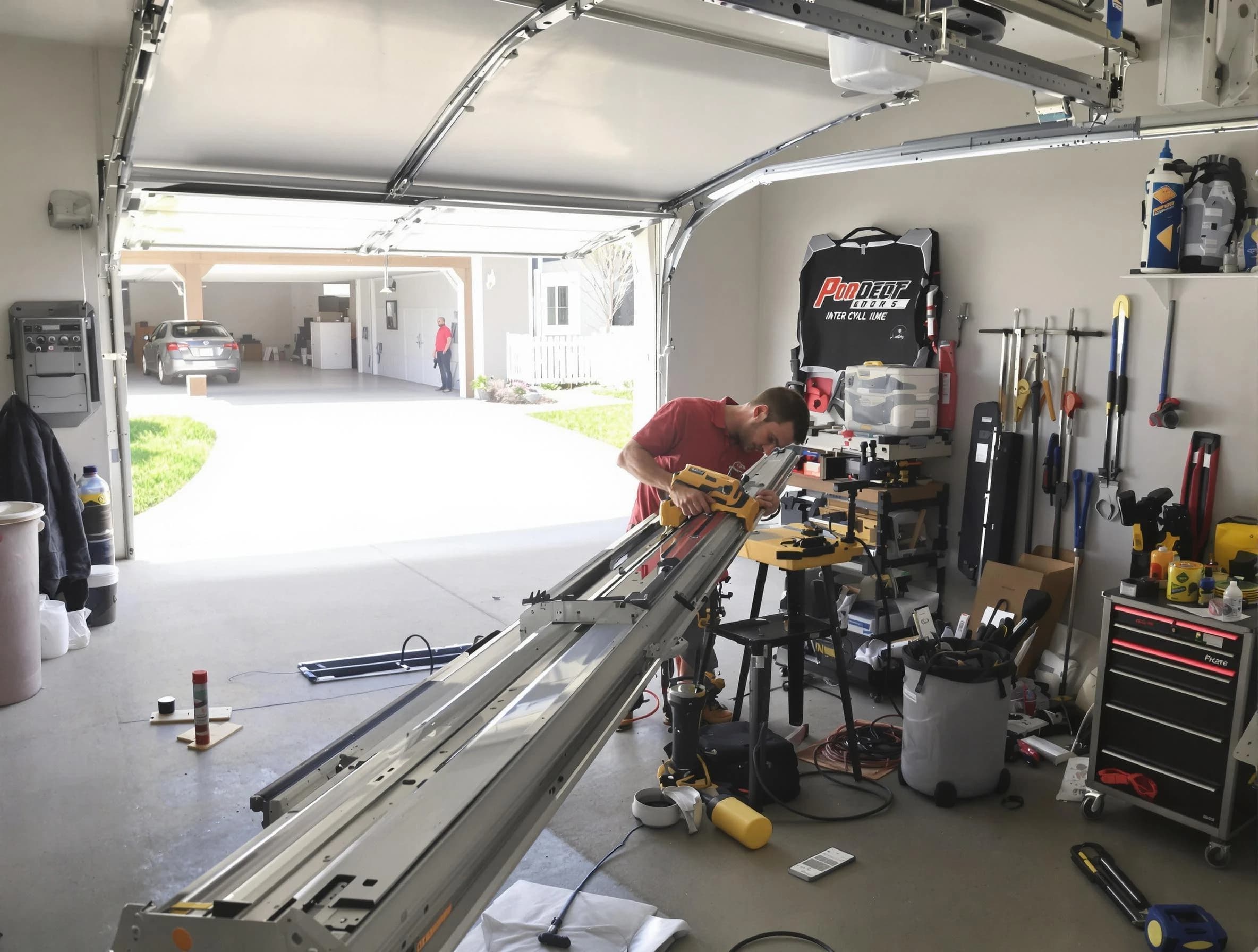 Fair Lawn Garage Door Repair expert performing track repair in Fair Lawn