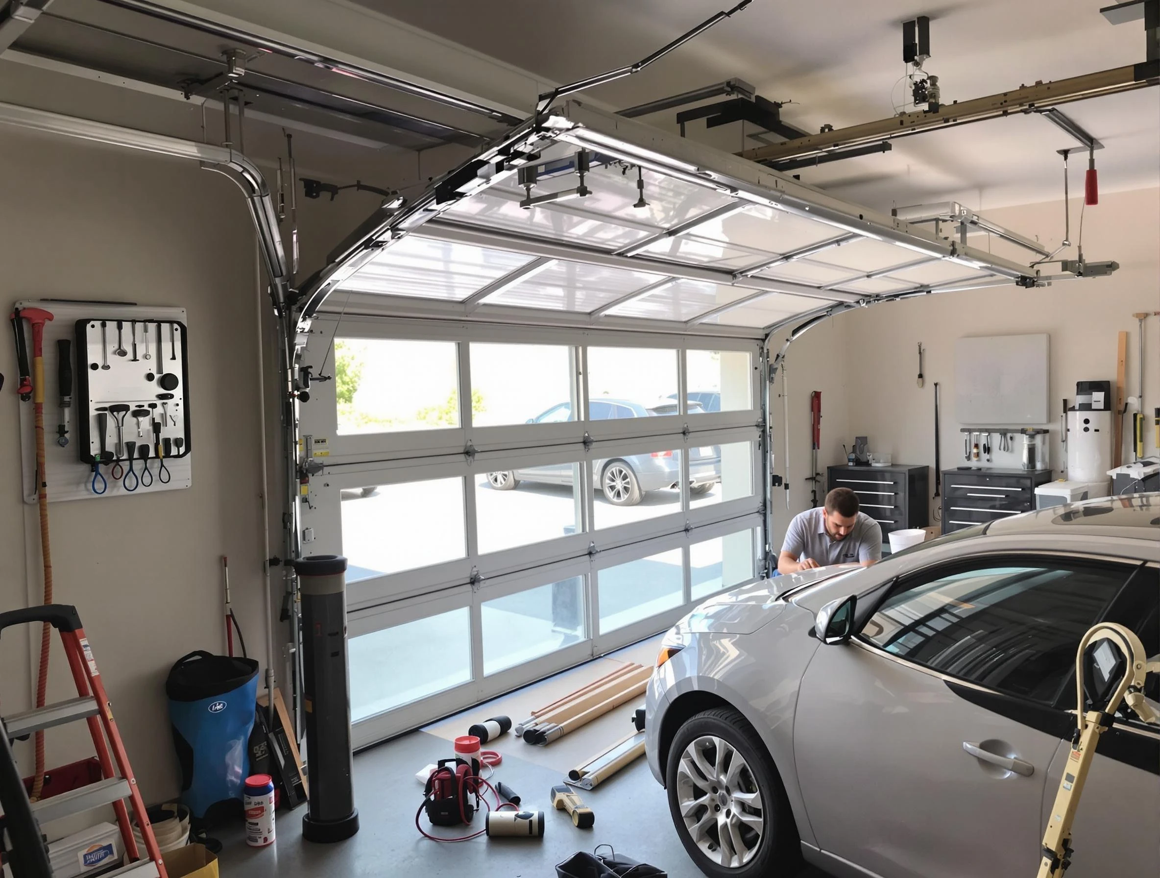 Garage door noise reduction service by Fair Lawn Garage Door Repair in Fair Lawn
