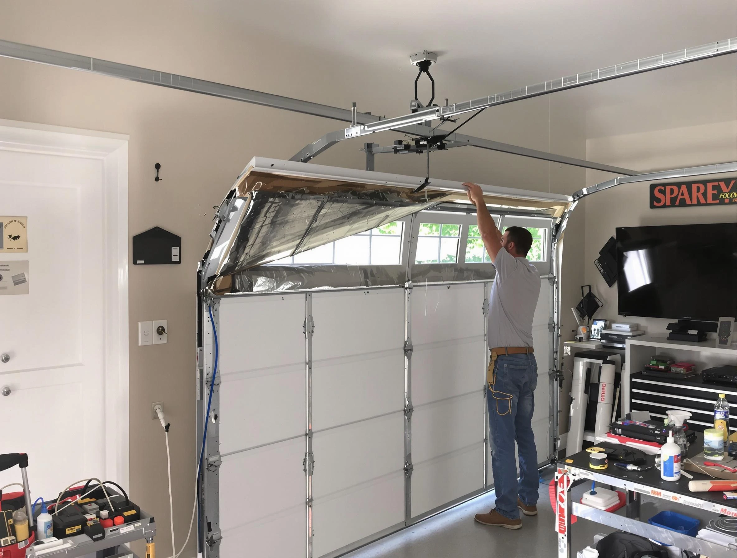 Garage door section replacement by Fair Lawn Garage Door Repair in Fair Lawn